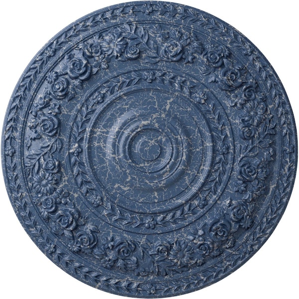 Ekena Millwork Rose Ceiling Medallion (Fits Canopies up to 13 1/2"), 33 7/8"OD x 2 3/8"P, Americana Crackle CM33ROAMC - main